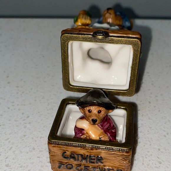 Vintage 1999 Boyds Bear THANKSGIVING Trinket Box - Picture 7 of 9